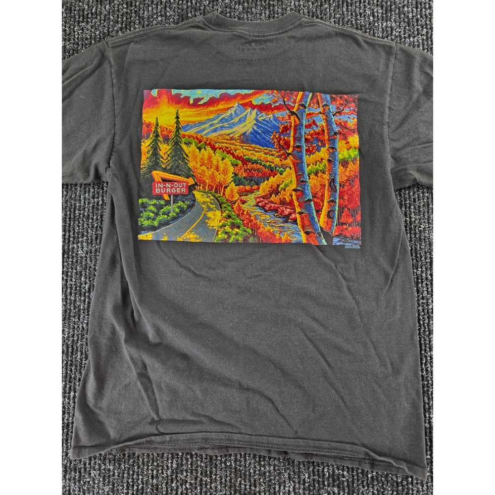 In-N-Out Burger Colorado Graphic T-Shirt Mens Medium Black Short Sleeve Mountain - Picture 2 of 9